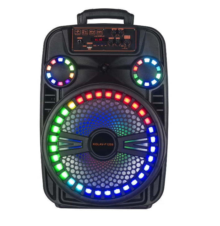 BOXA PORTABILA F1208 Bluetooth USB RADIO RGB MICROFON.