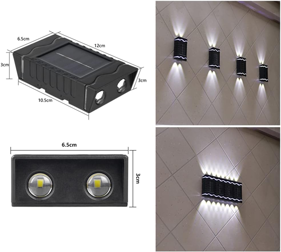SET 4 LAMPI LED IP65 INCARCARE SOLARA, ILUMINARE BIDIRECTIONALA