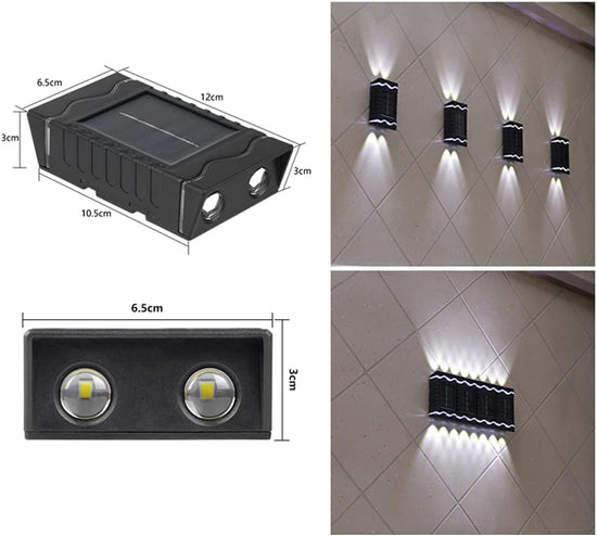 SET 4 LAMPI LED IP65 INCARCARE SOLARA, ILUMINARE BIDIRECTIONALA
