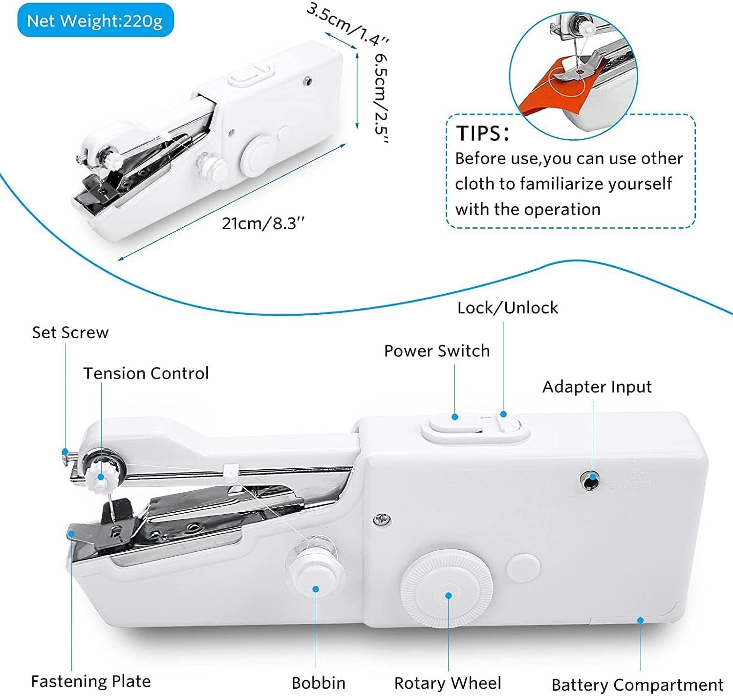 Masina portabila de cusut fara fir Handy Stitch