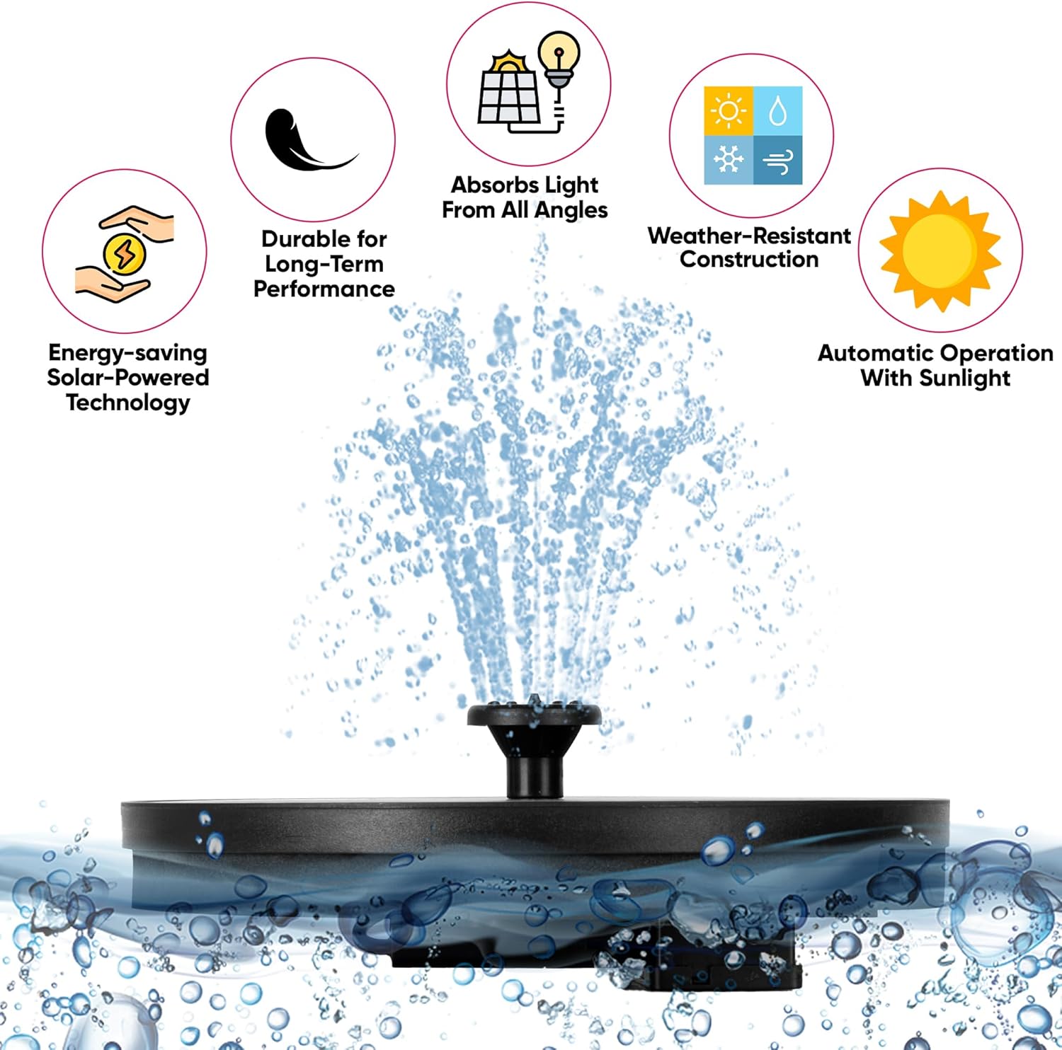 Fantana cu panou solar watherproof